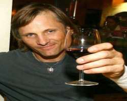 Viggo Mortensen consuming alcohol